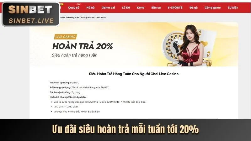 Hoàn trả casino hàng tuần acb8